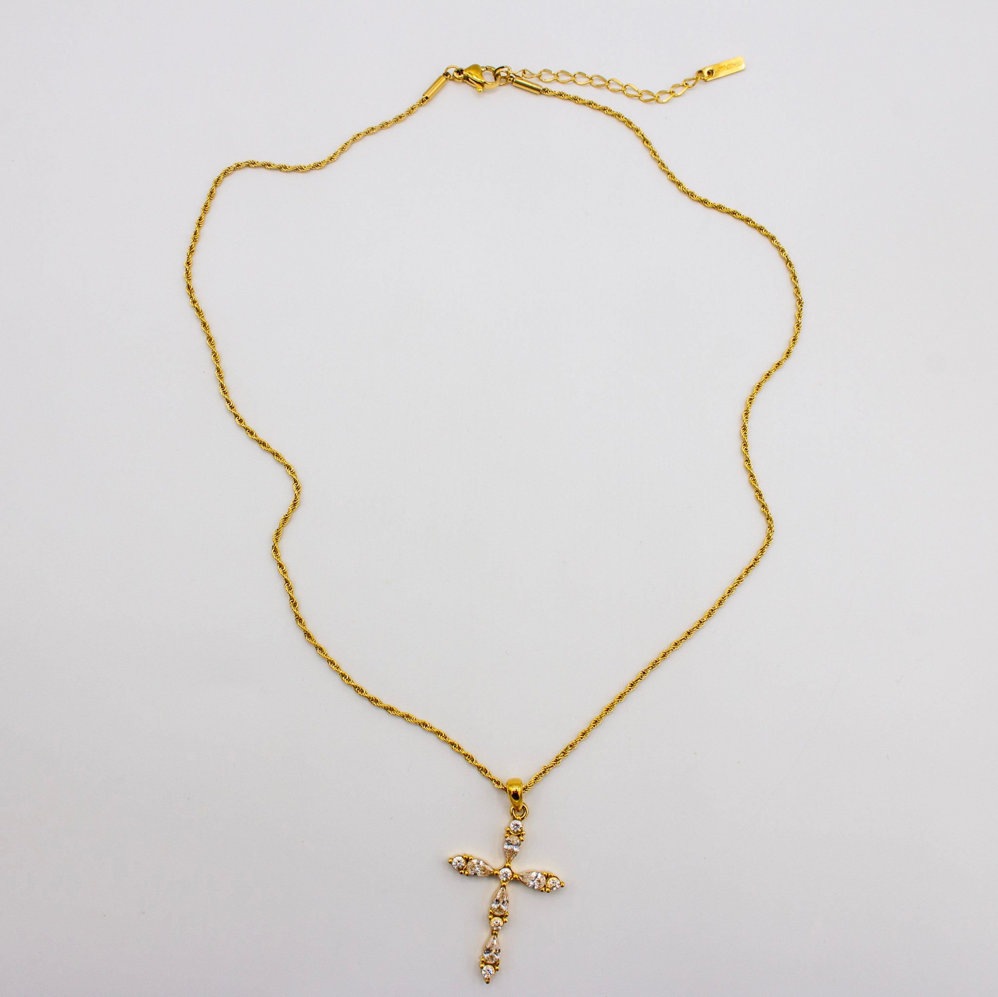 Radiant Cz Cross Necklace