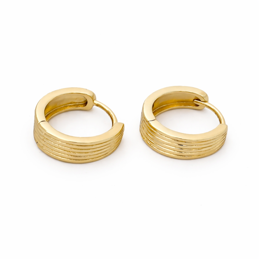 Stripped Huggie Hoops