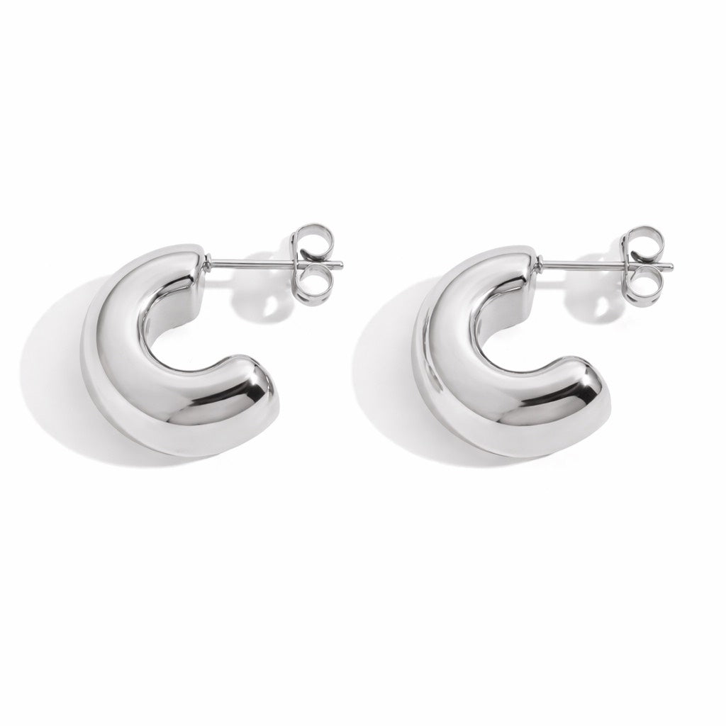Silver Chunky Hoop