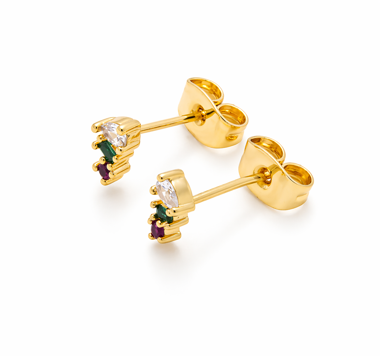 Baguette CZ Cluster Stud - Color