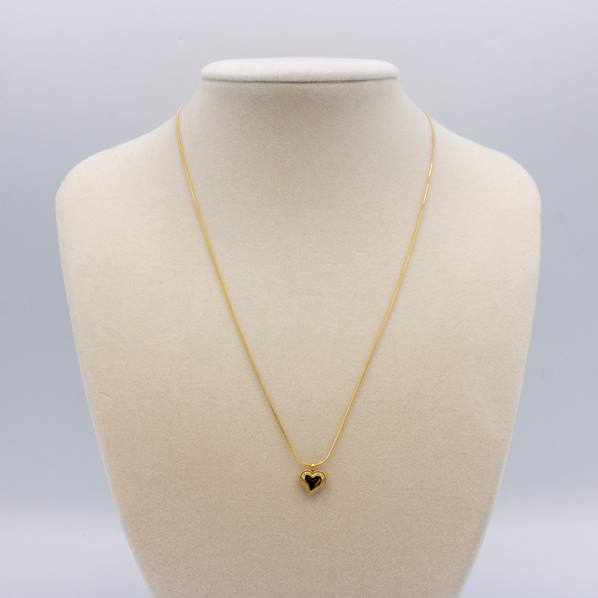 Dainty Heart Snake Chain Necklace