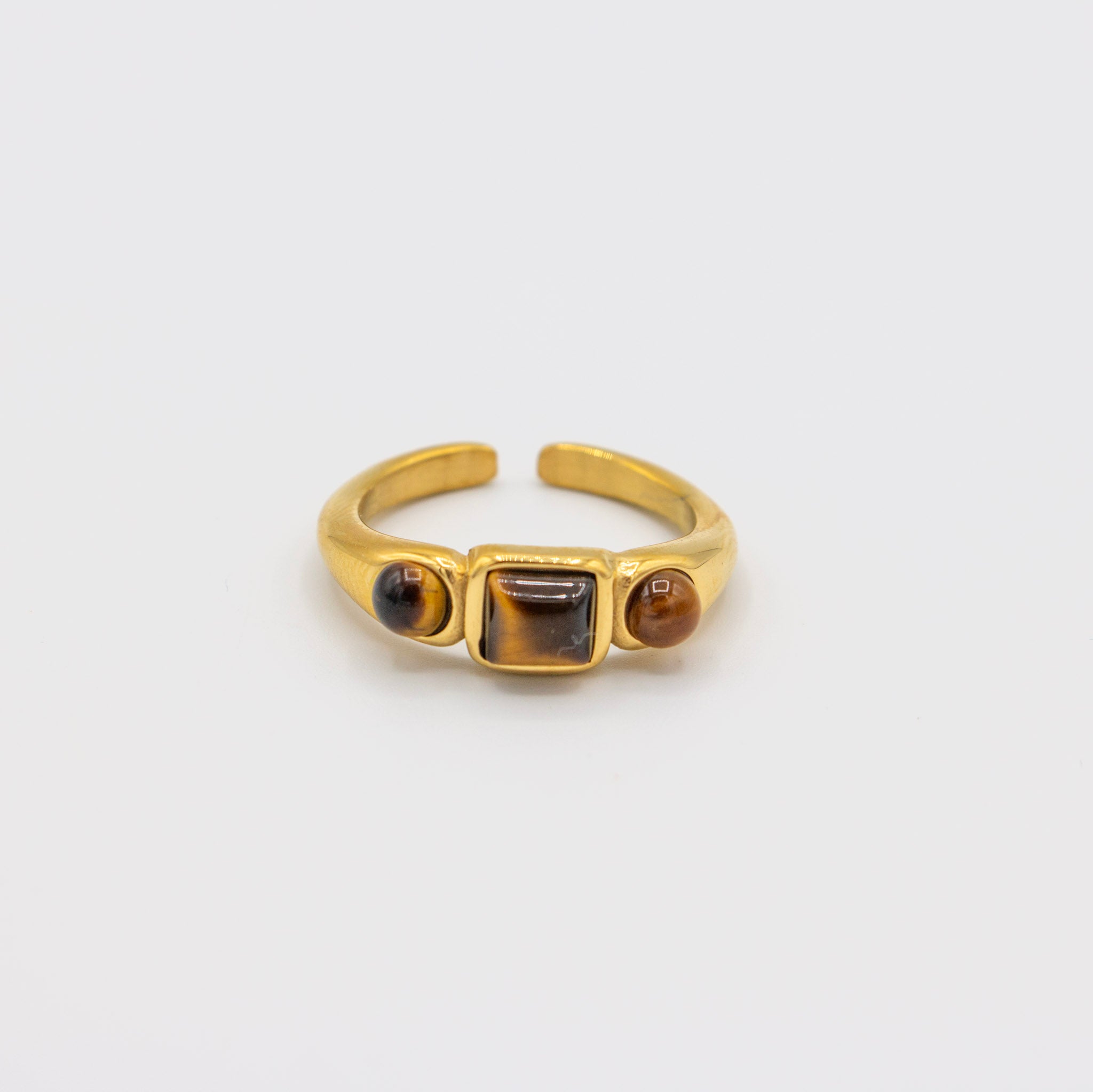 Tiger Eye Amber & Gold Ring
