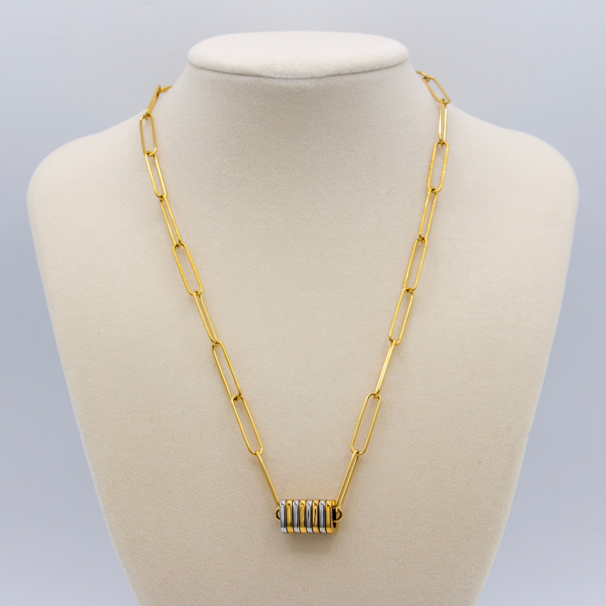 Mix Metal Paperclip Necklace
