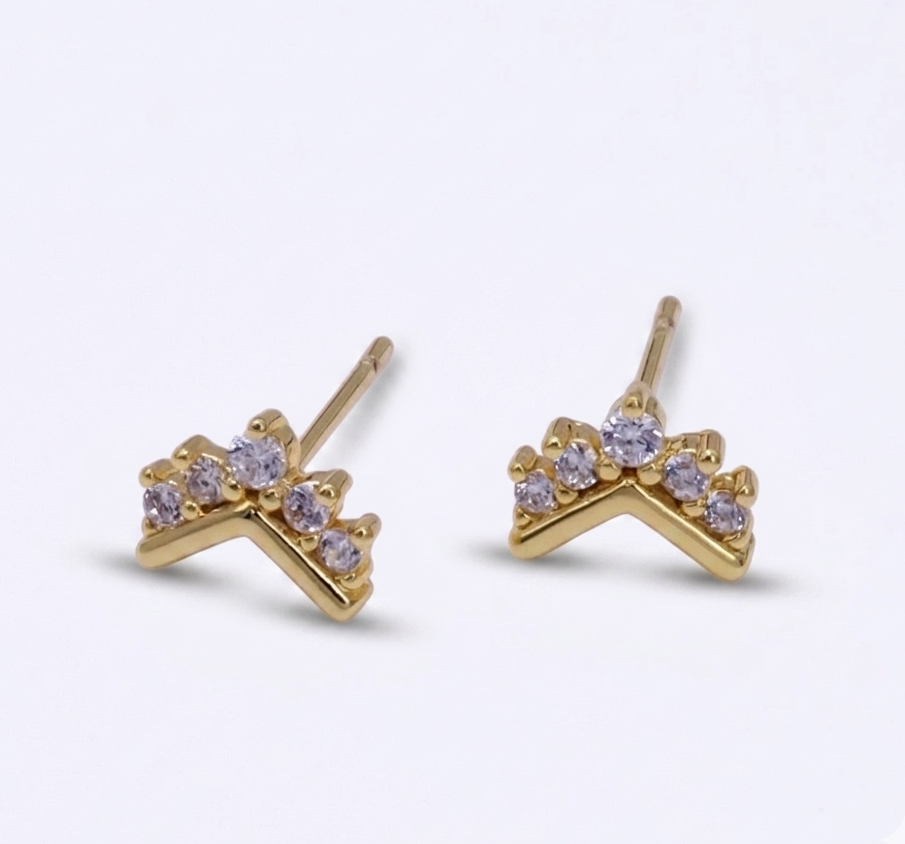 Gold Arrow & Stone Studs