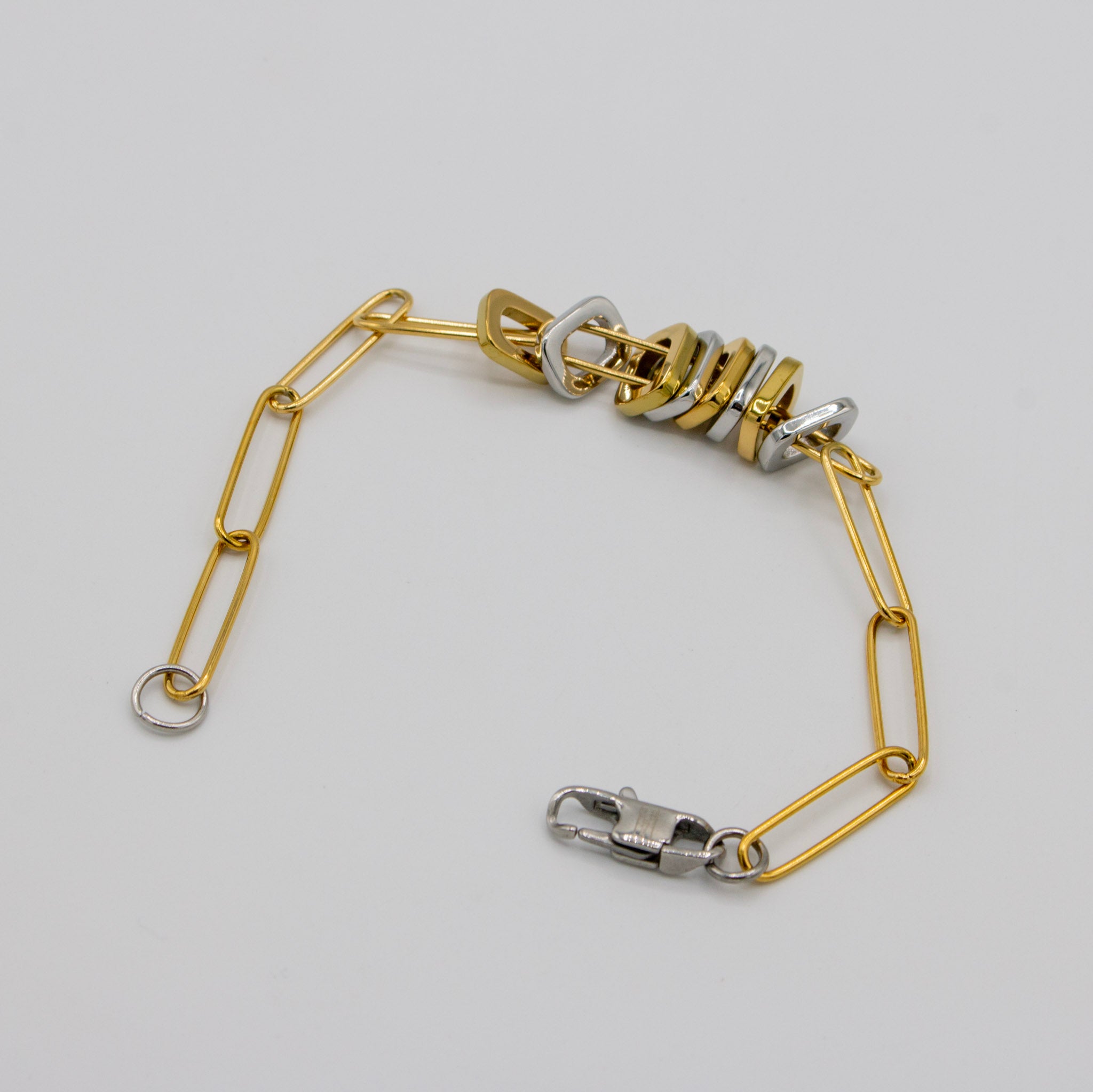Mix Metal Paperclip Bracelet