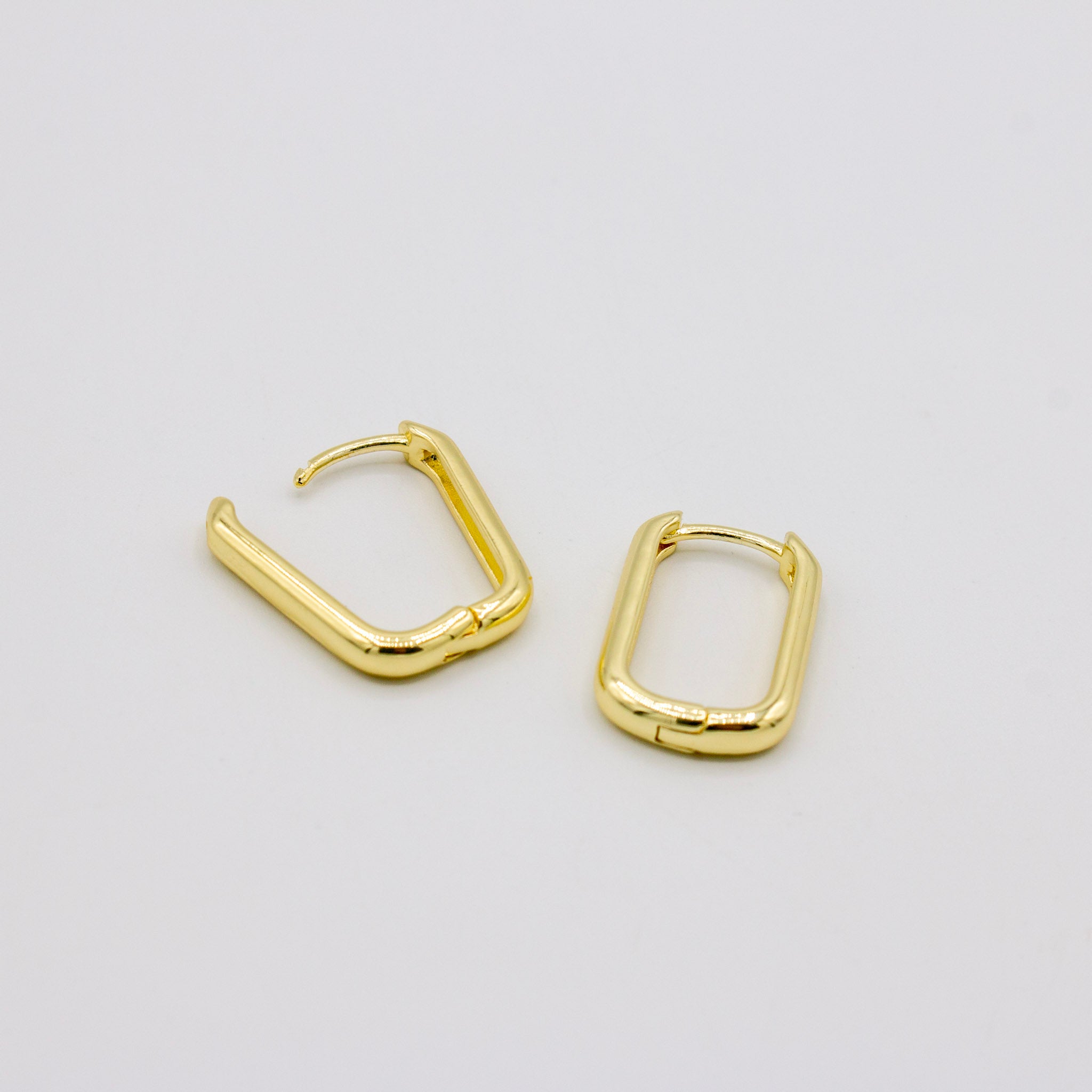 Gold Oblong Hoop Earrings