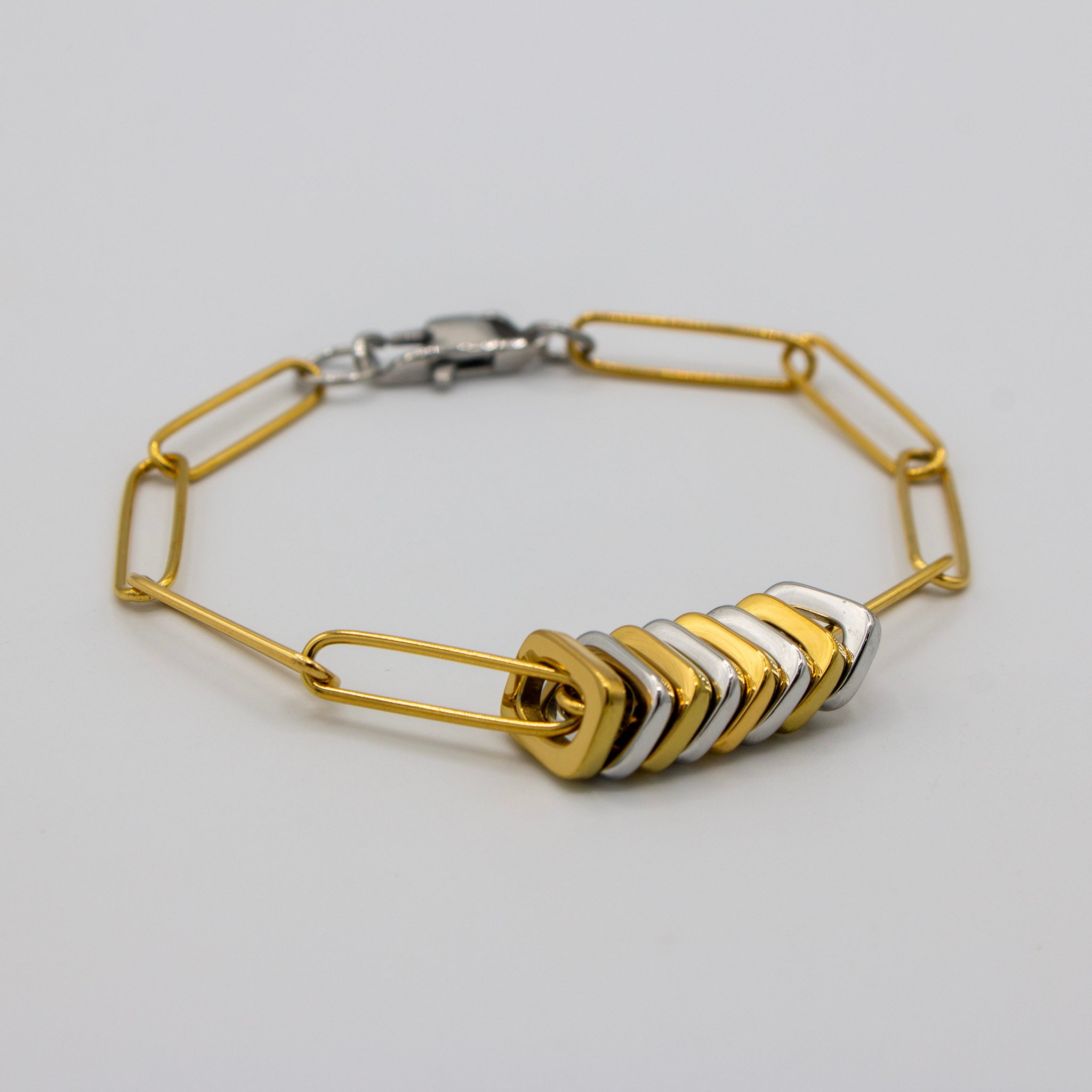 Mix Metal Paperclip Bracelet