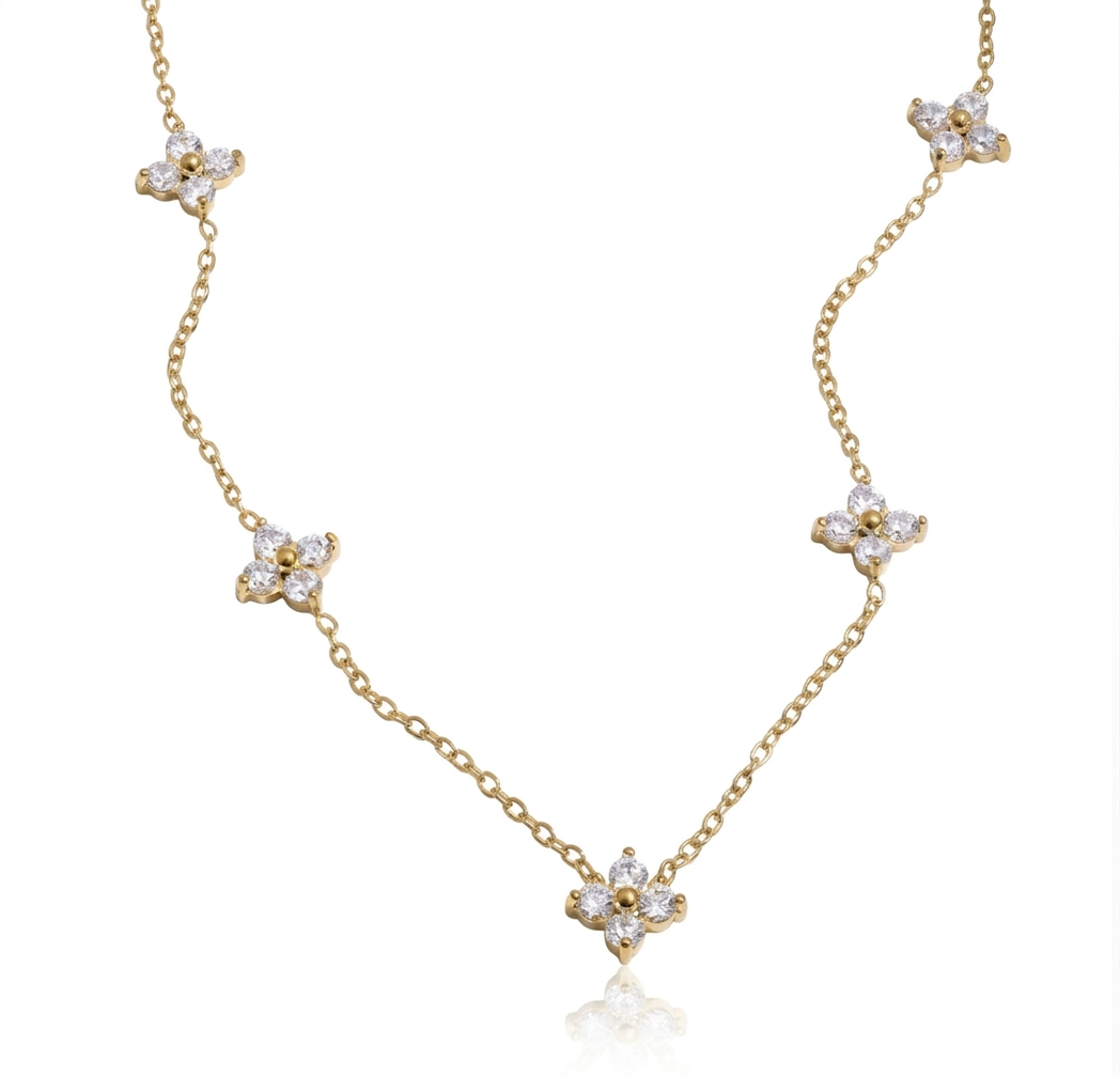 Cz Flower Necklace