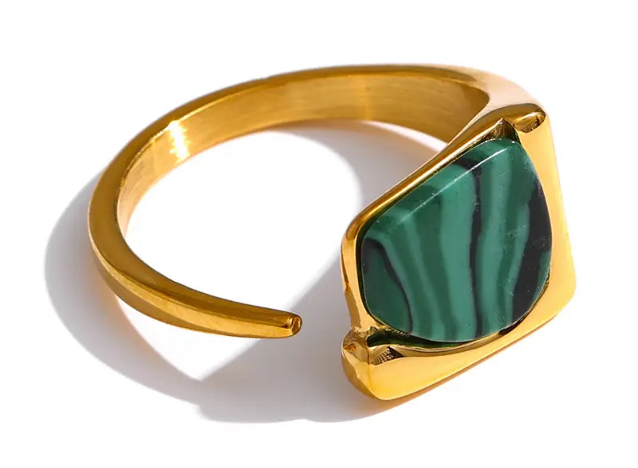 Malachite Gold Ring