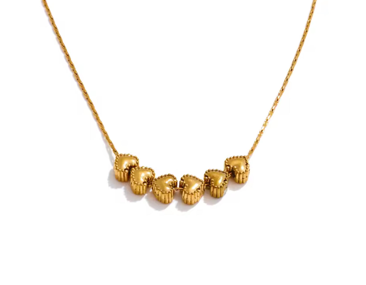 6 Dainty Hearts Necklace