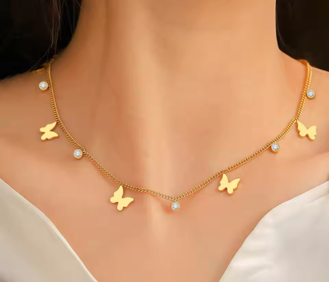 Butterfly CZ Necklace