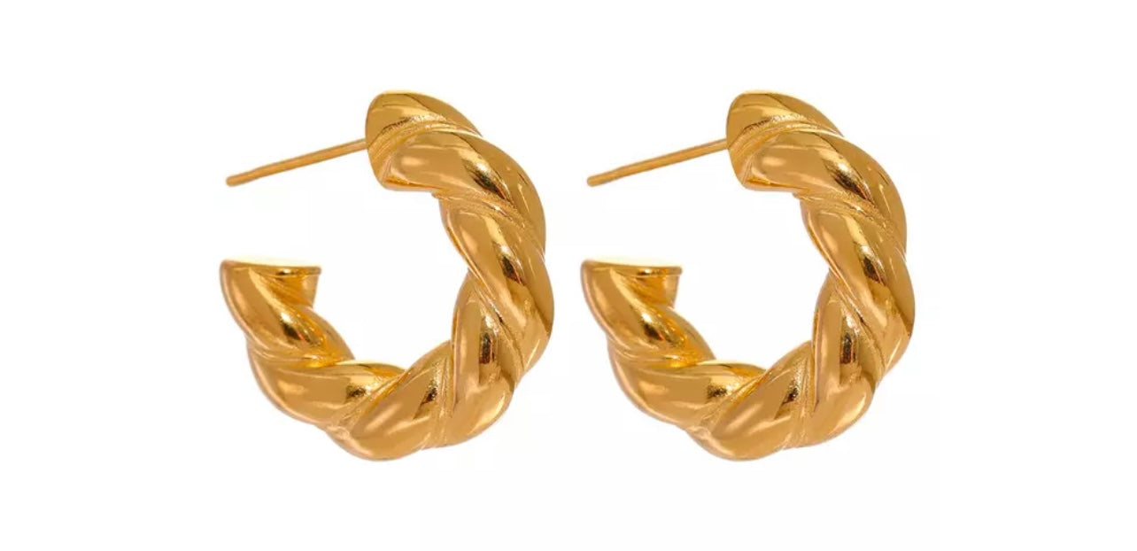 Gold Twist Hoops