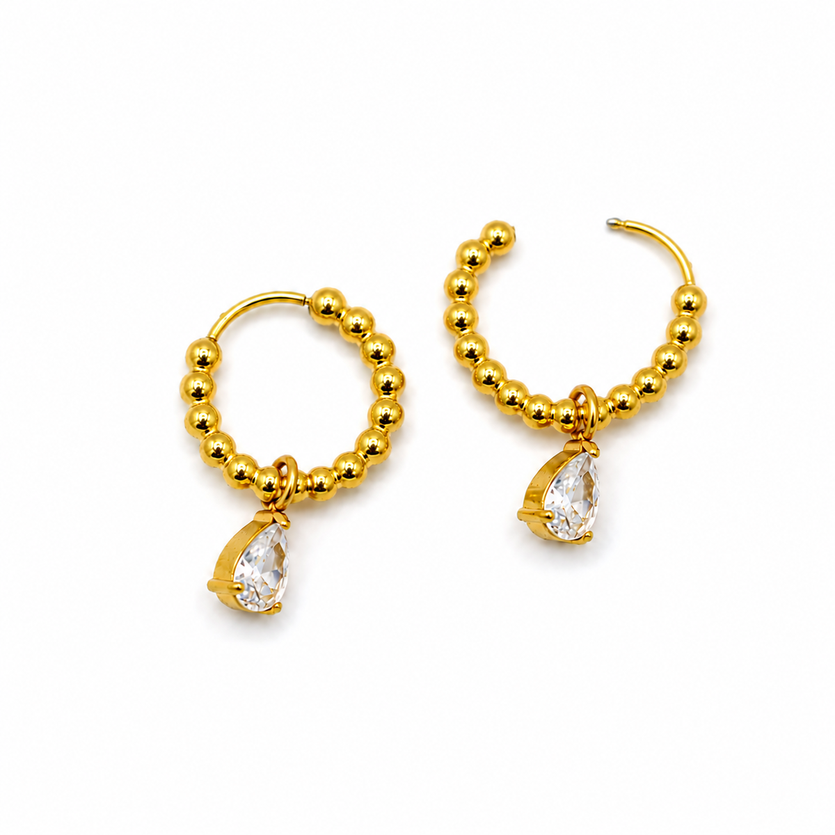 White CZ Stone Dangle Earring