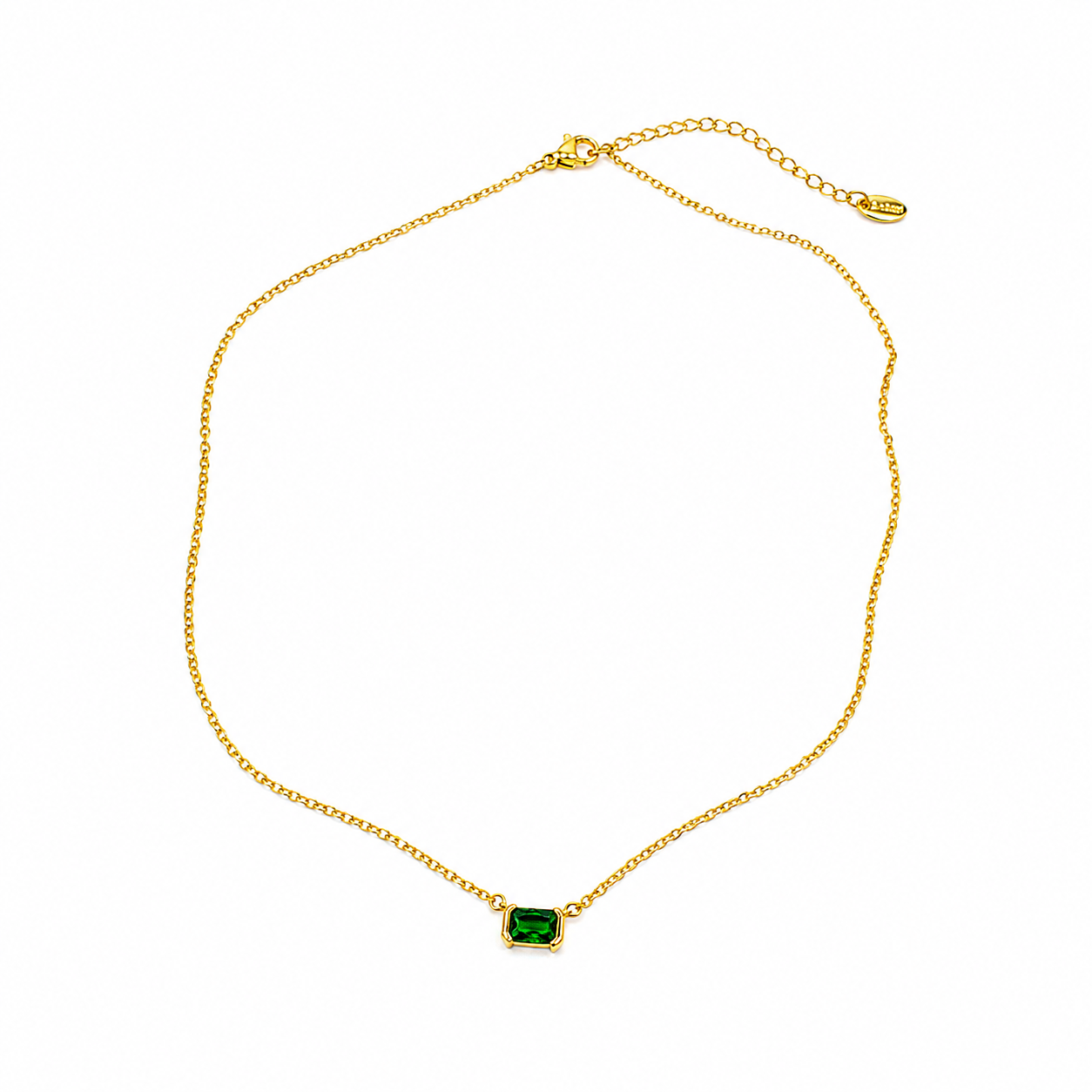 Emerald CZ Stone Necklace