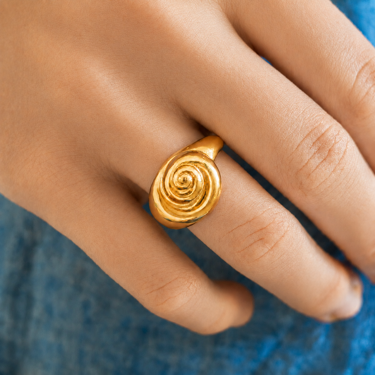 Golden Spiral Shell Ring