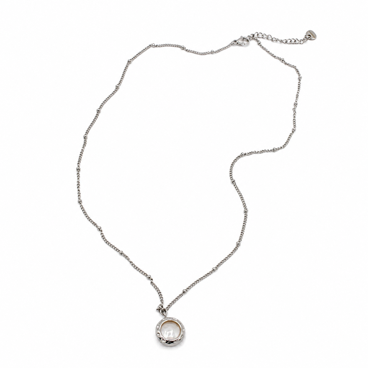 Pearl Amulet Necklace- Silver