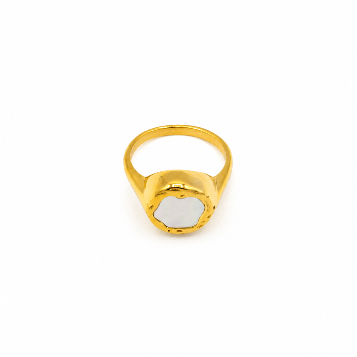 Inlaid Pearl Gold Ring