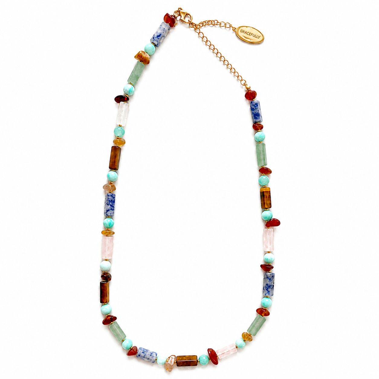 Coastal Mosaic Stone Necklace