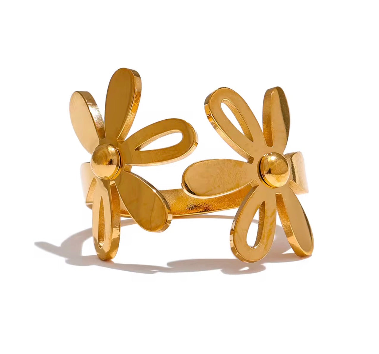 Flashy Flower Adjustable Ring