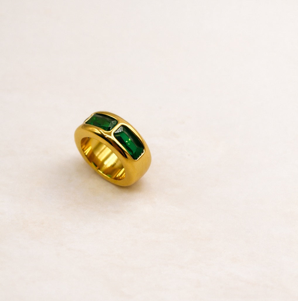 Emerald Green Cz Ring