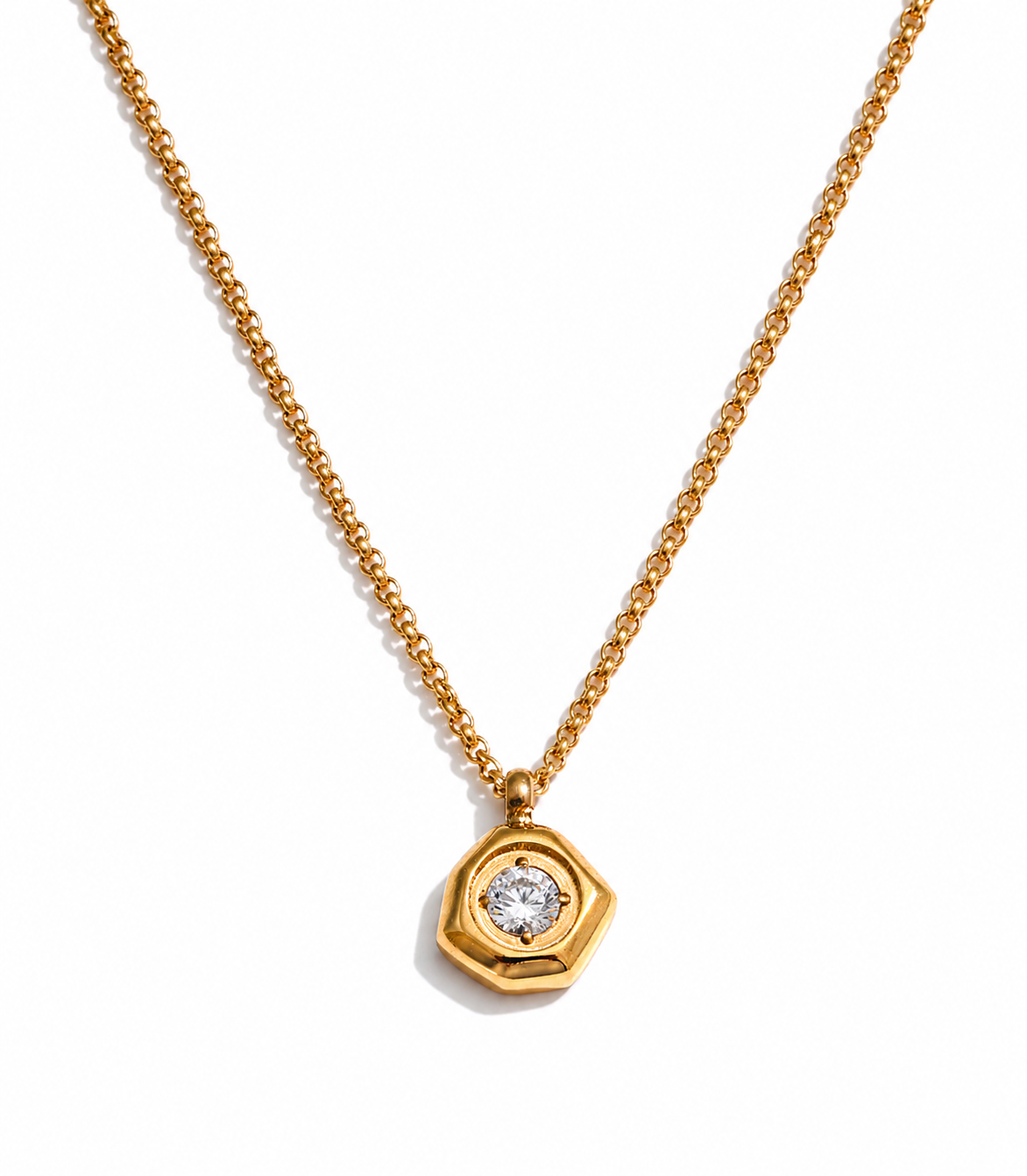 Circle Dainty Cz Necklace