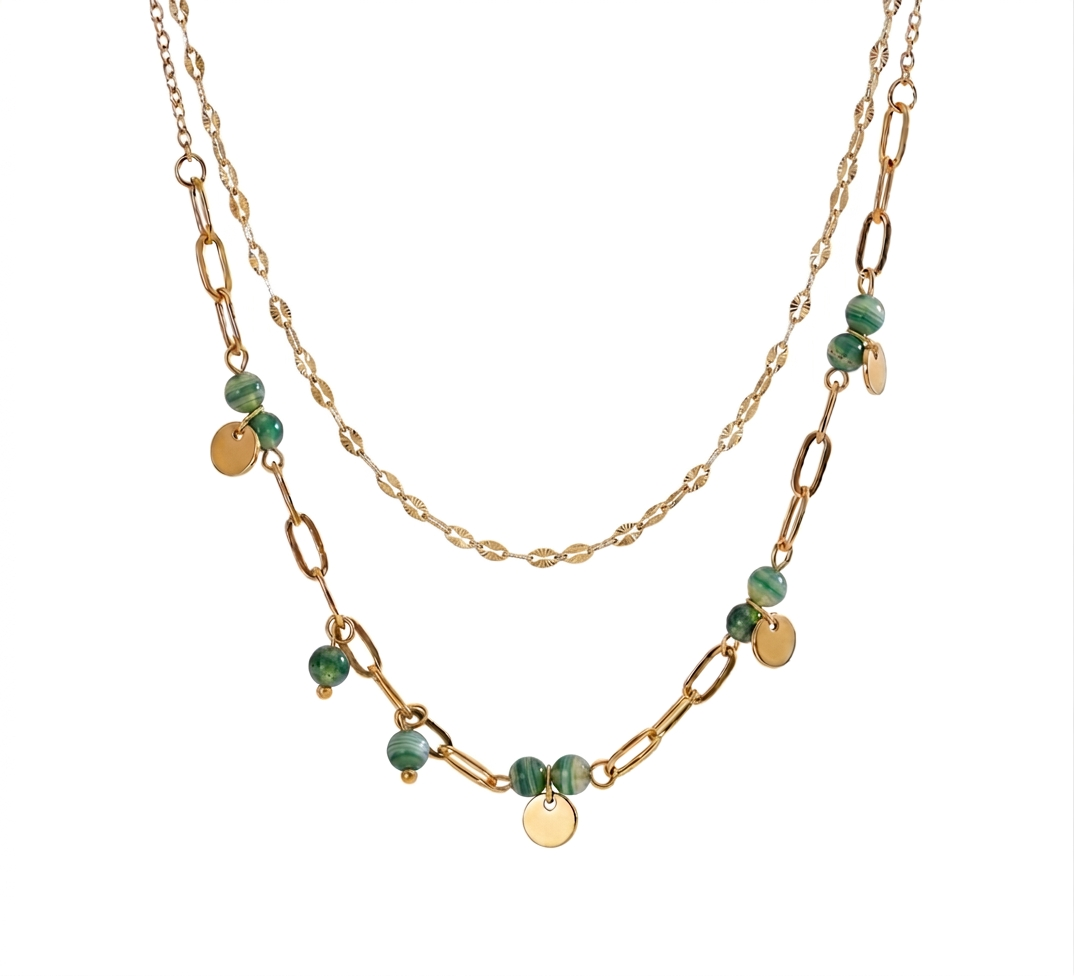 Green Agate Stone Necklace