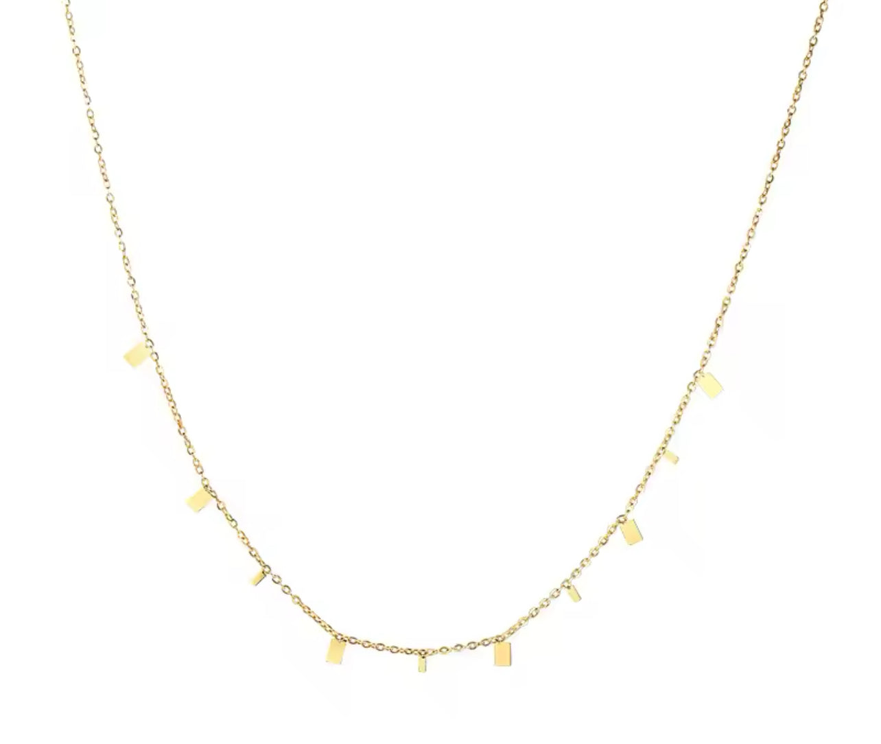 Gold Dainty Square Necklace