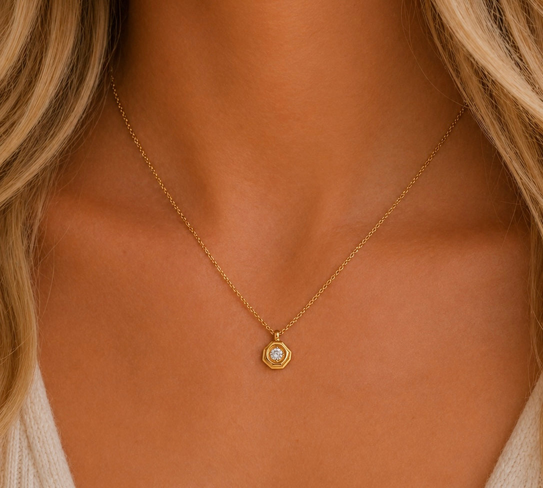 Circle Dainty Cz Necklace