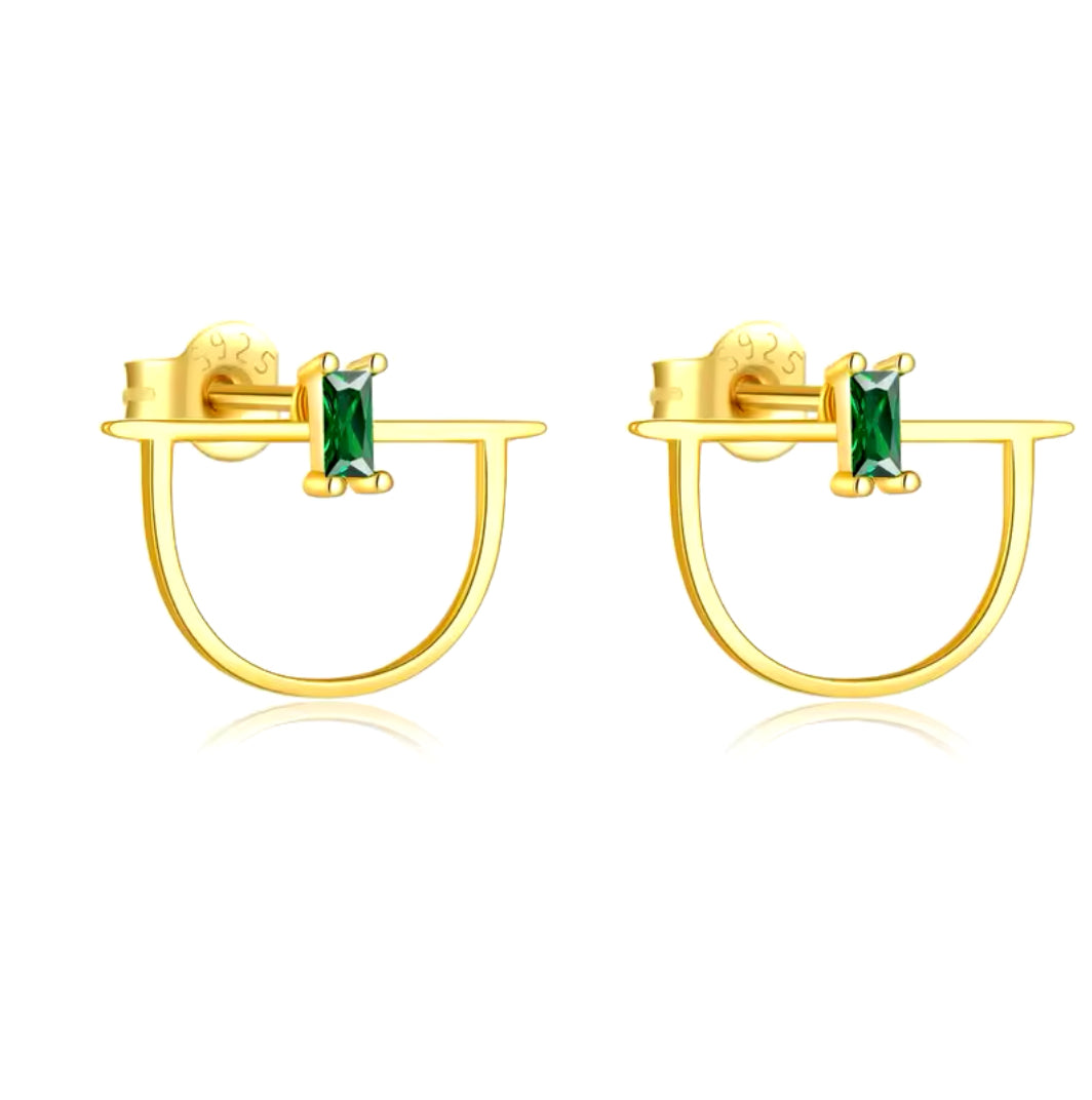 Emerald Gold Studs