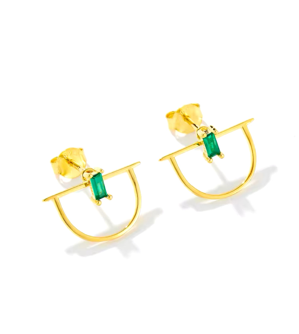 Emerald Gold Studs