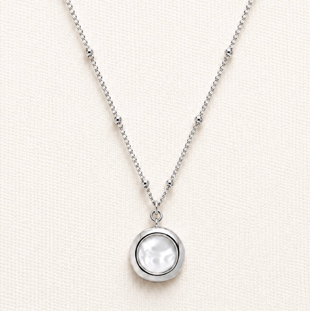 Pearl Amulet Necklace- Silver
