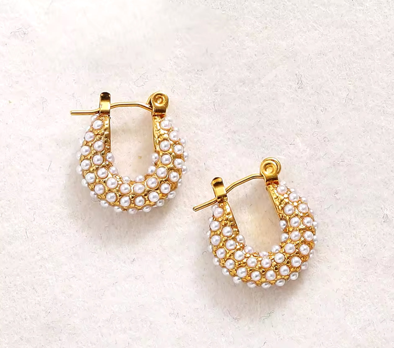 Dainty Pearl Hoops