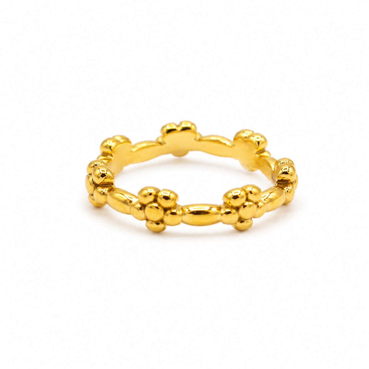 Dotted Flower Gold Ring