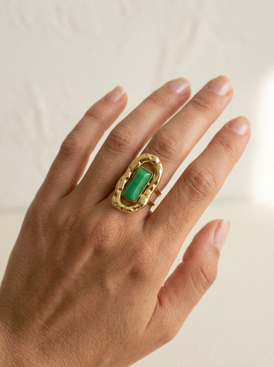 Green Agate Ring