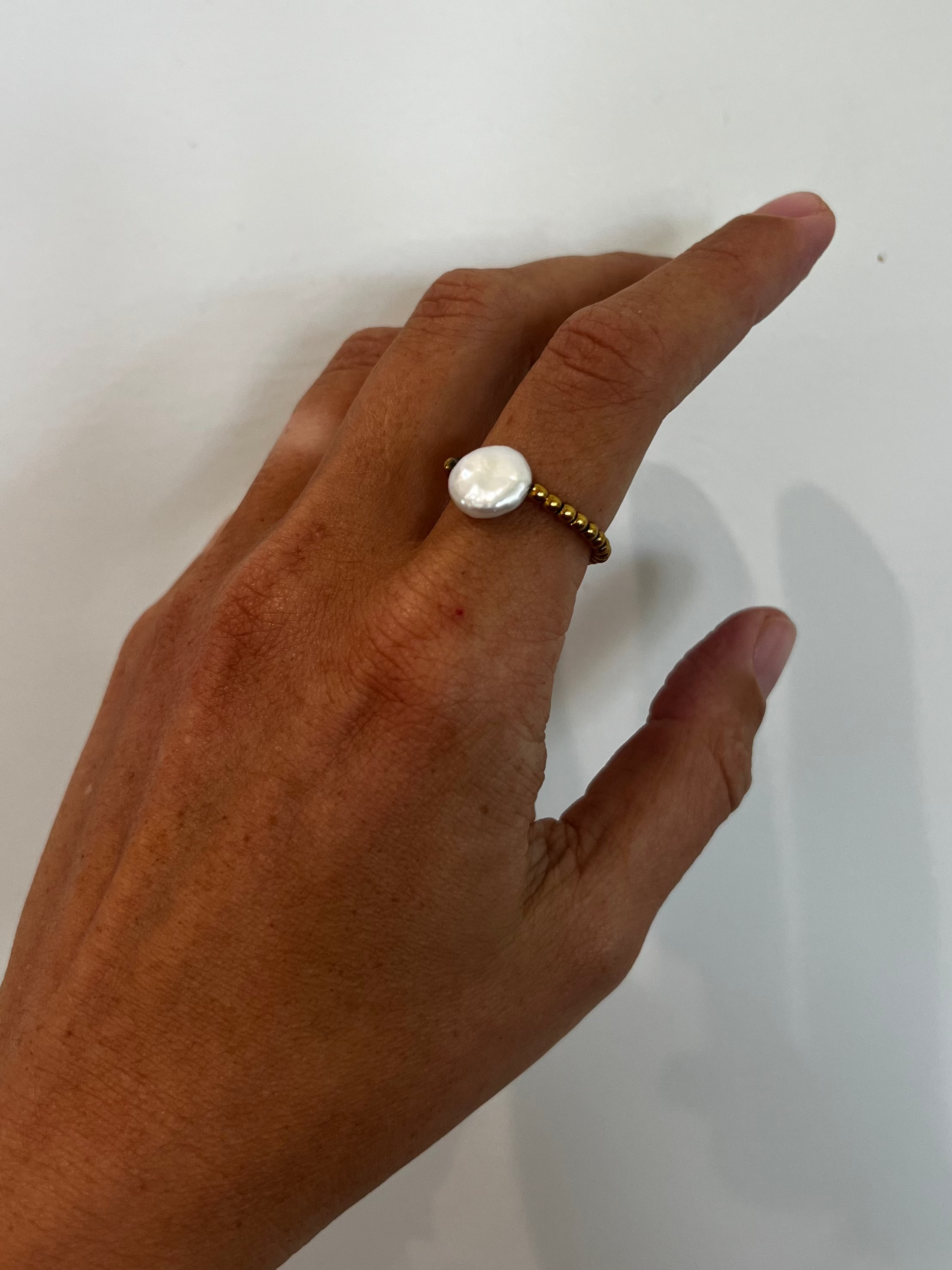 Circle Pearl Beaded Ring