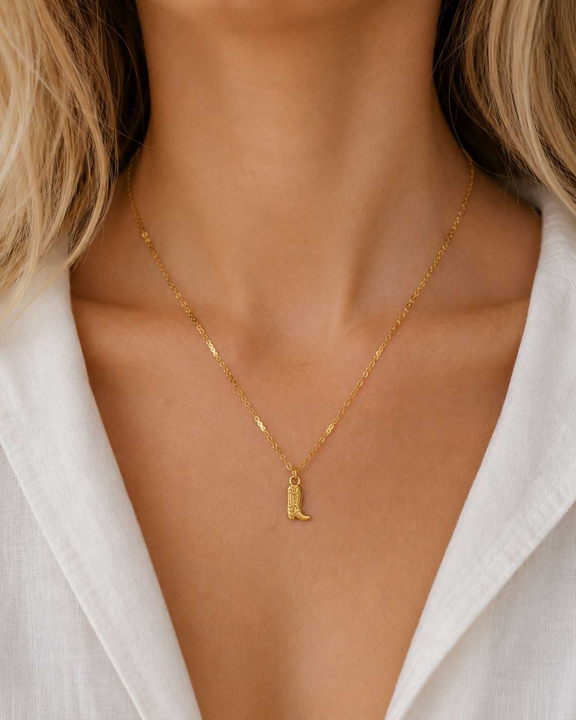 Howdy Cowgirl Boot Necklace