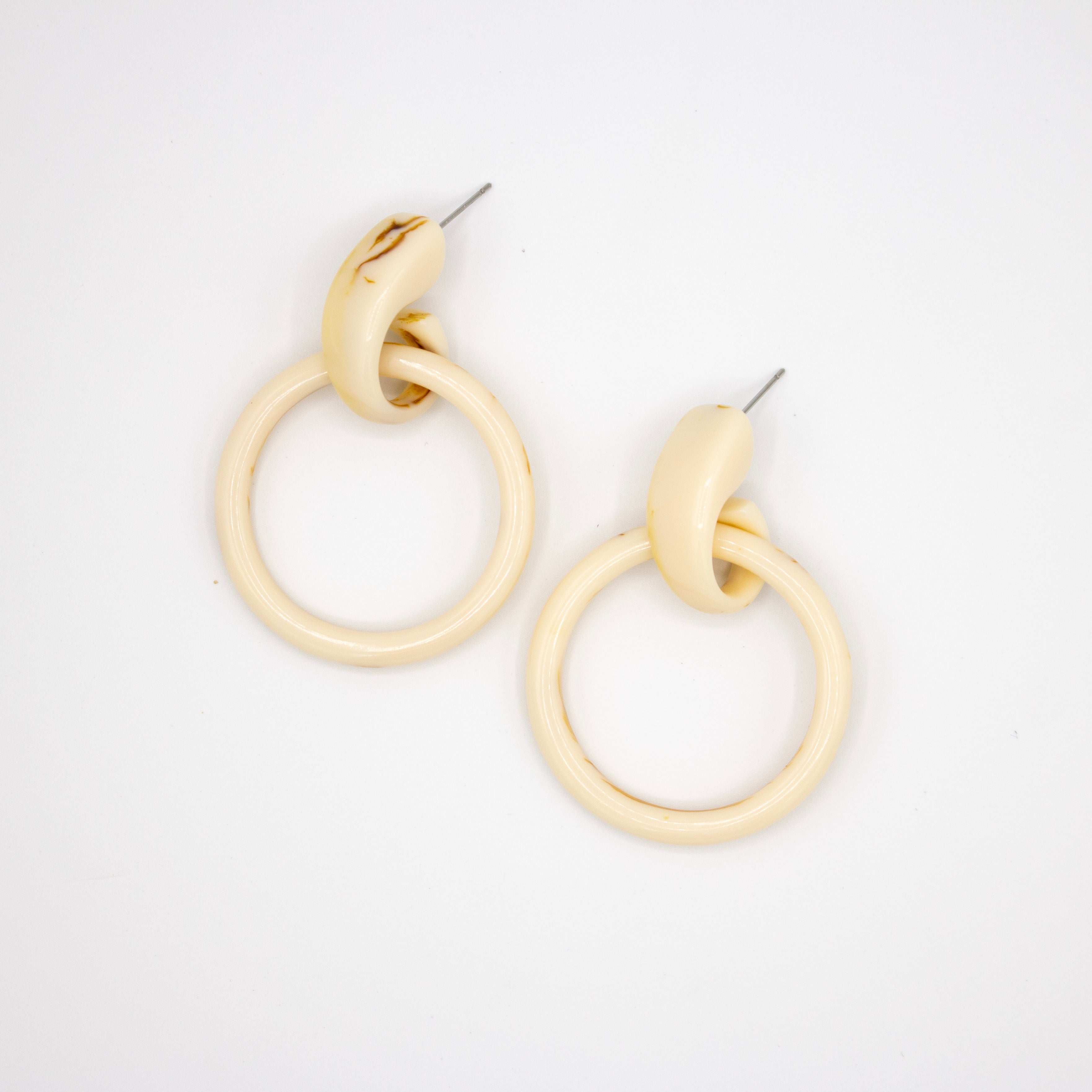 Cream Horn Earring