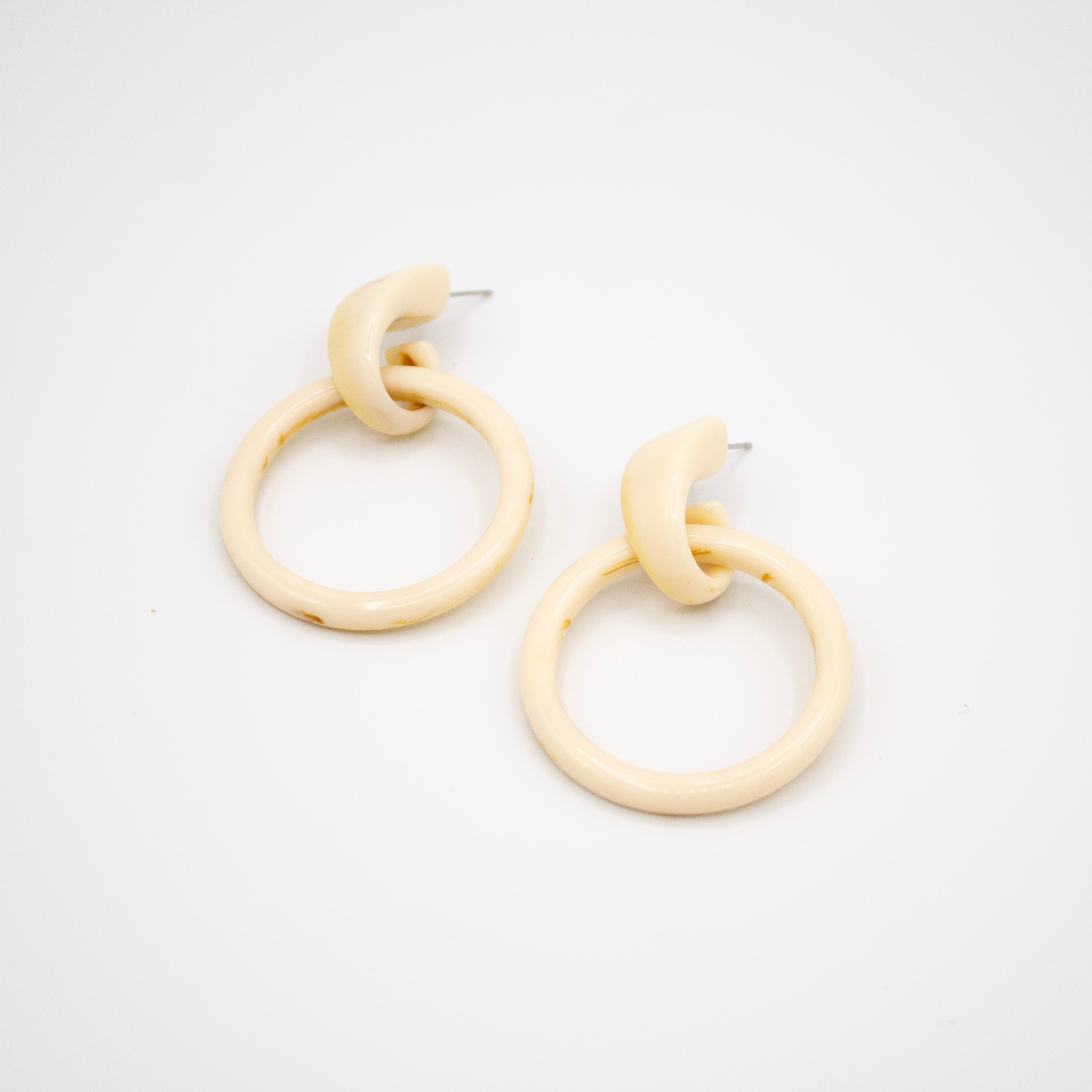 Cream Horn Earring