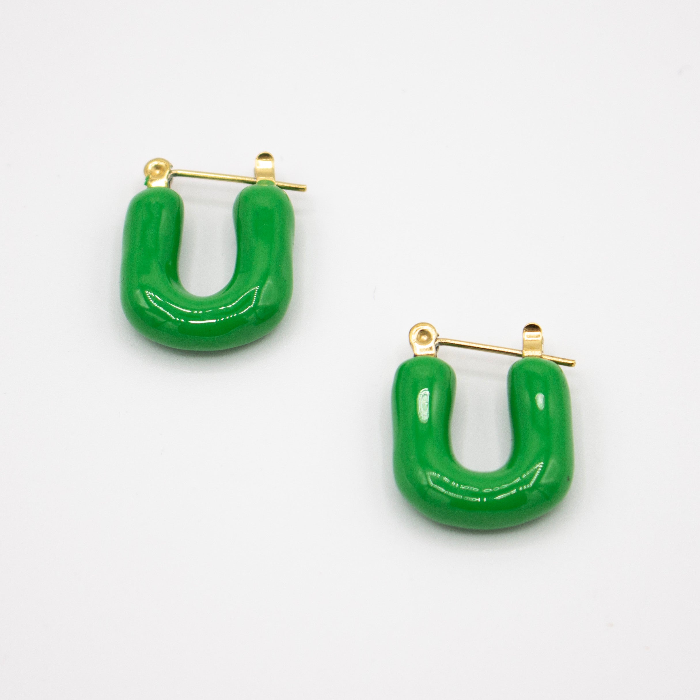 Green U Earrings