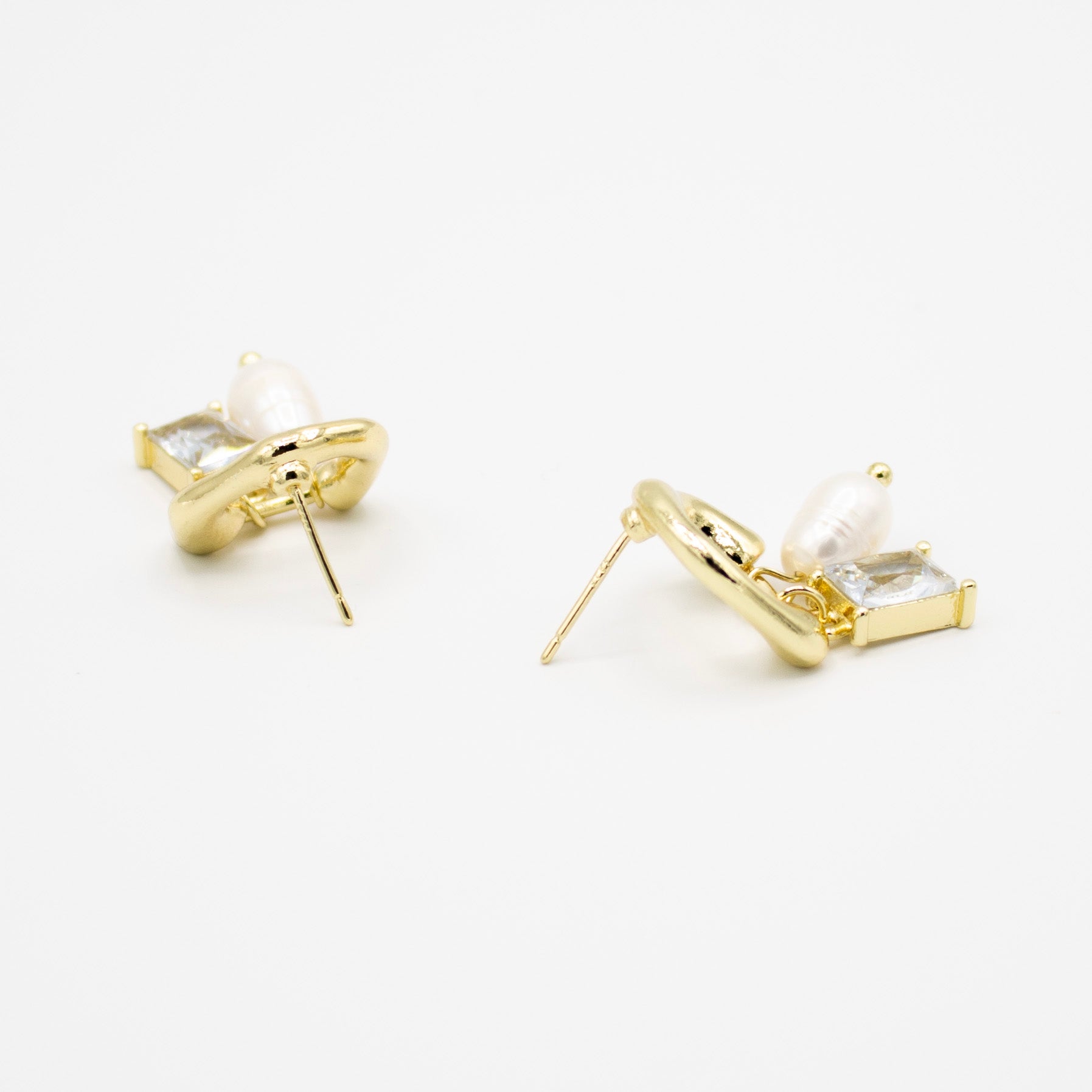 Golden Pearl & Jewel Earrings