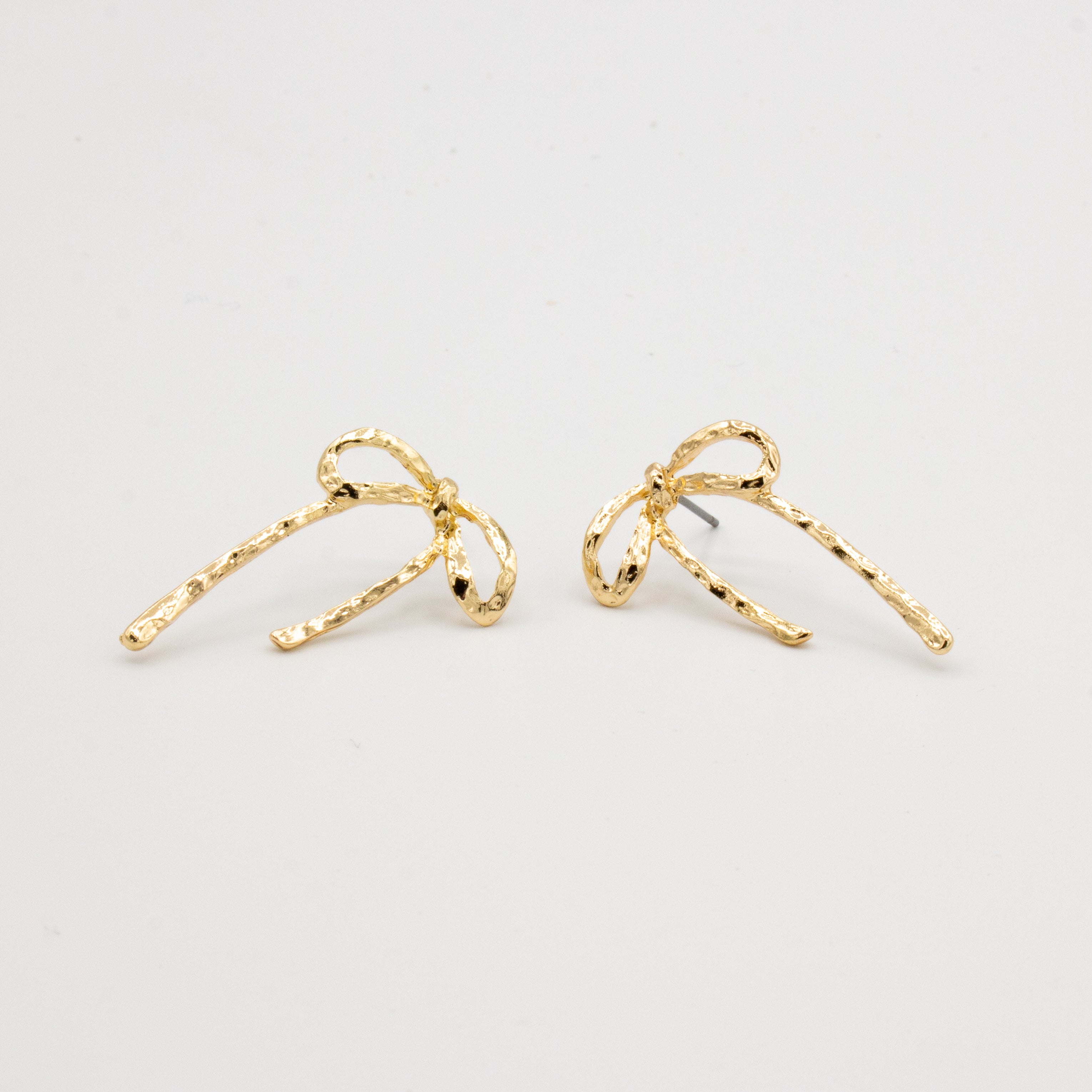 Long Golden Bow Earrings