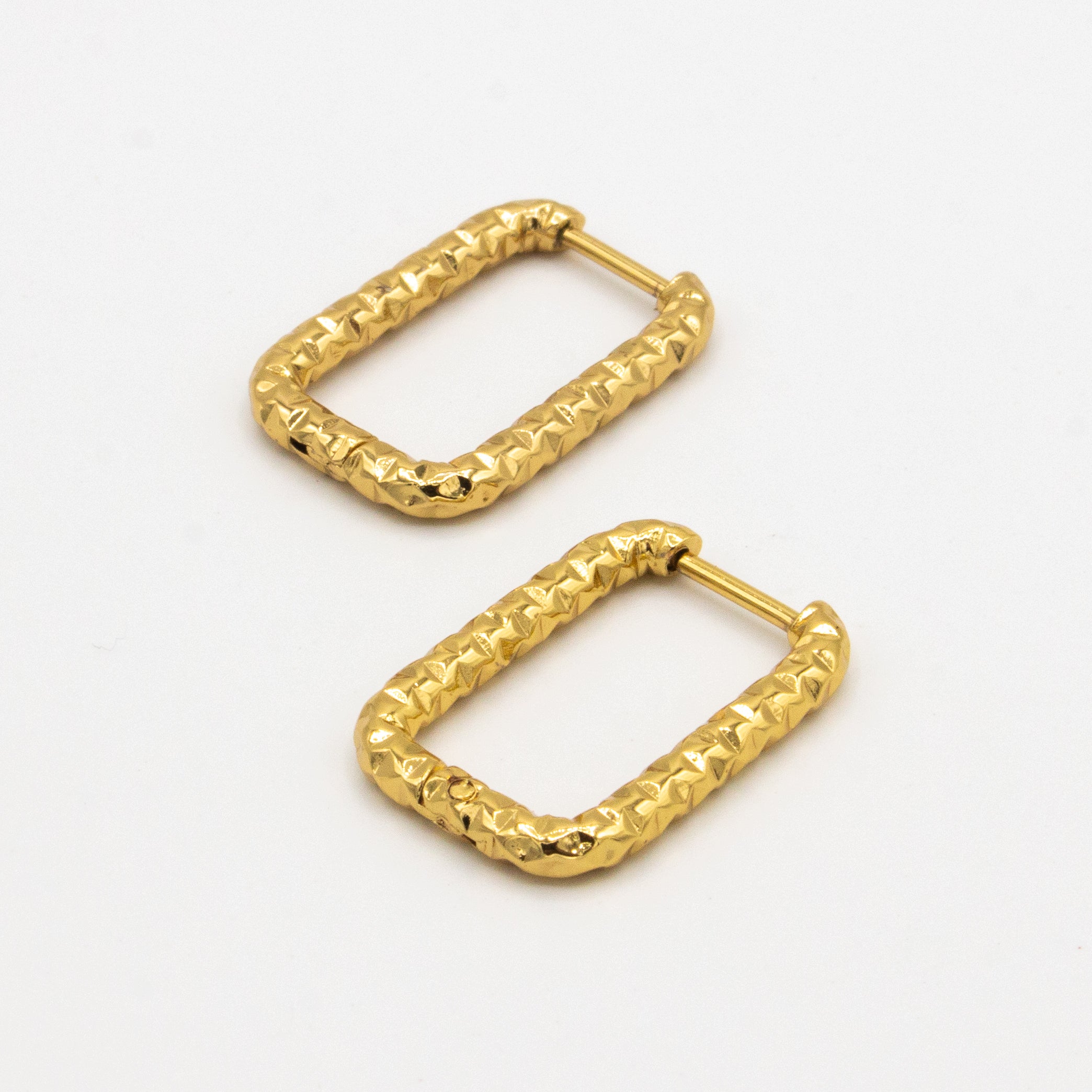 Beveled Golden Rectangle Earrings