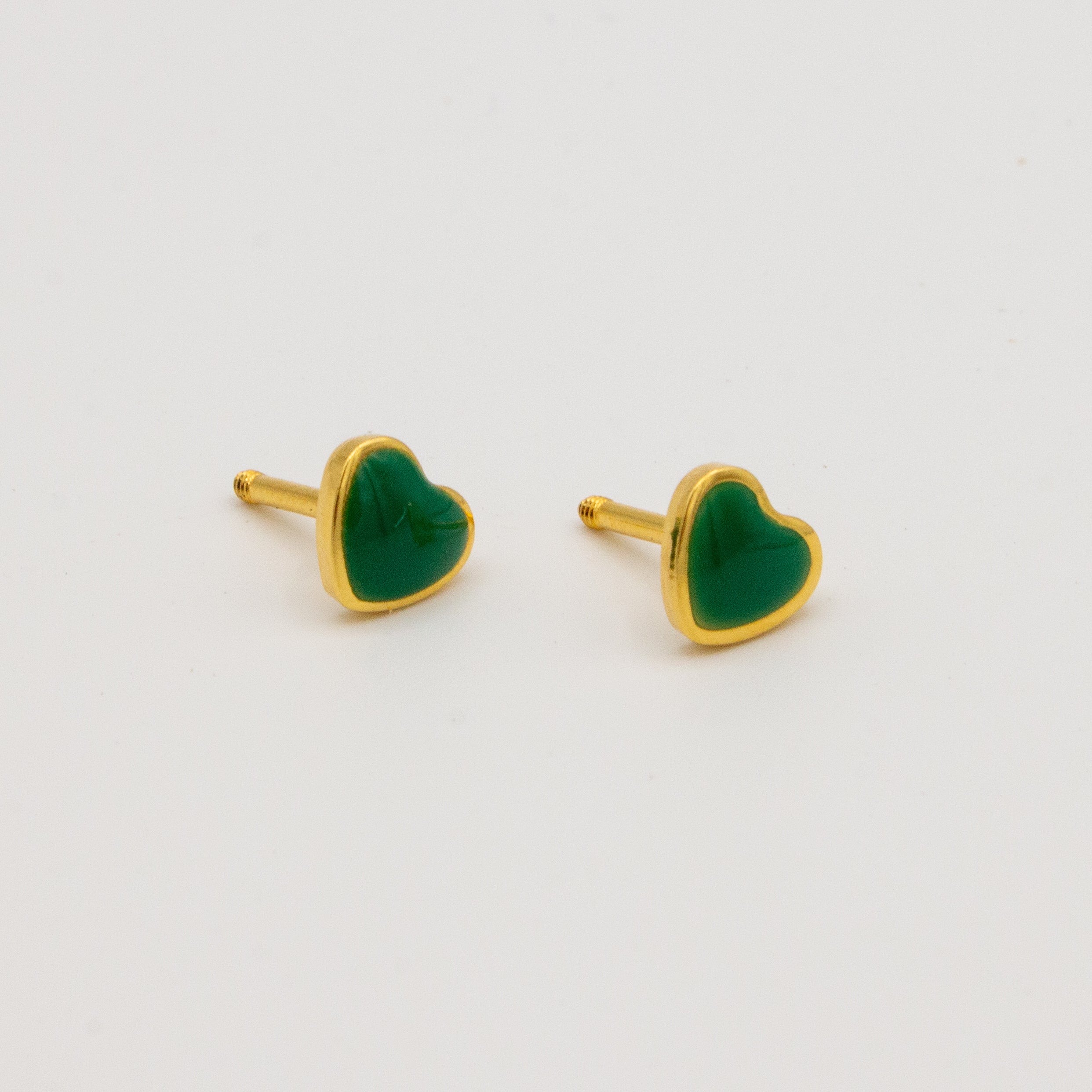 Green Heart Studs