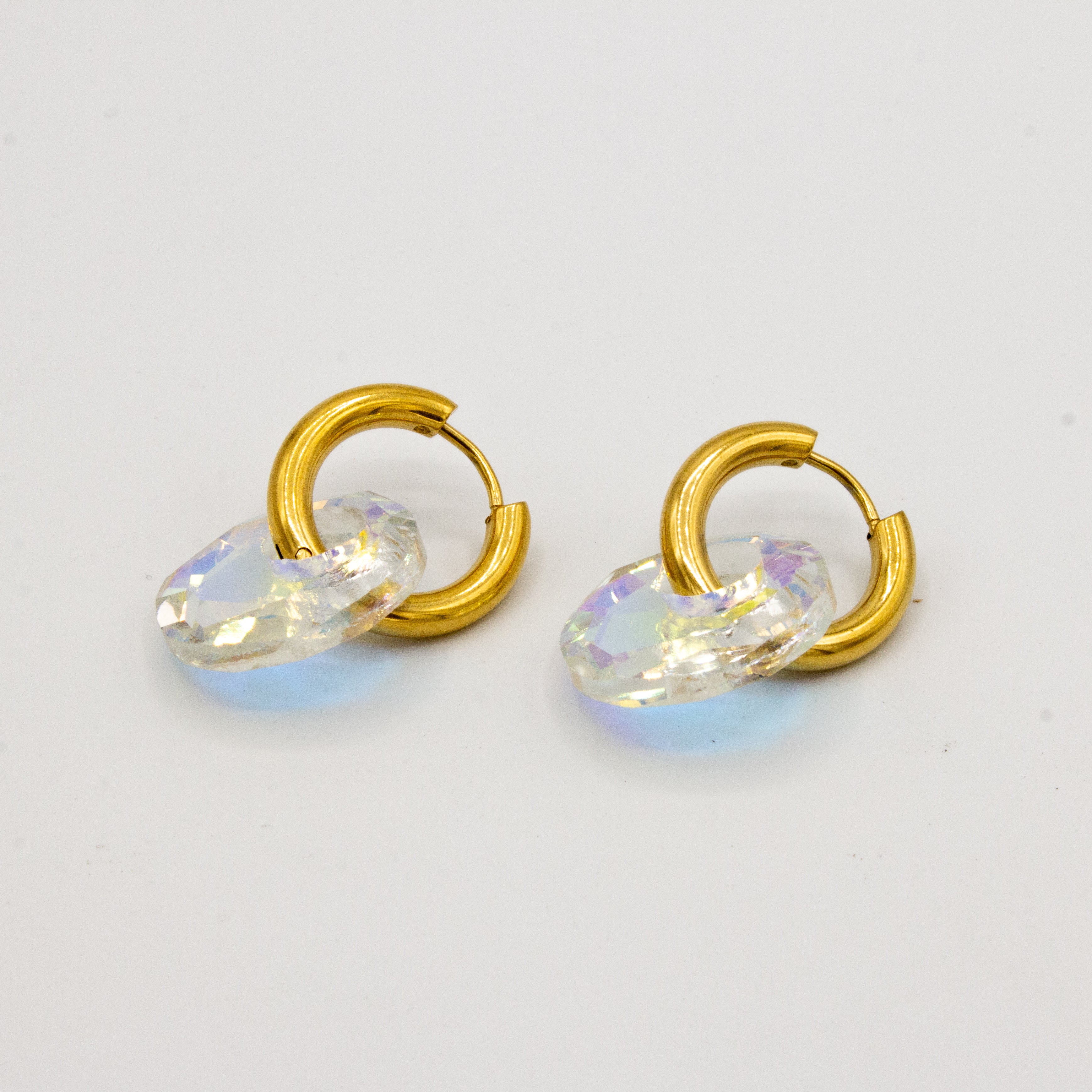 Golden & Acrylic Hoop Earrings