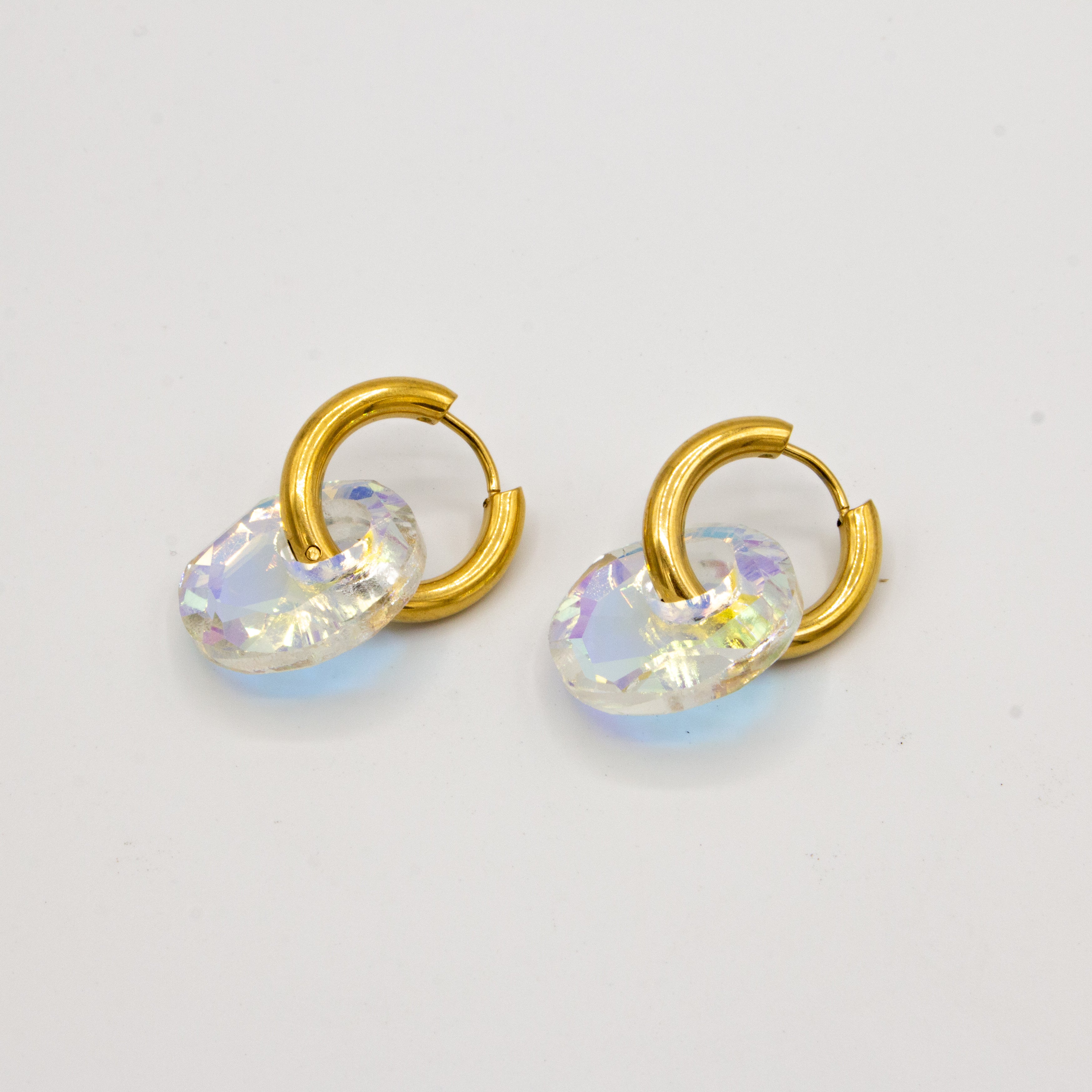 Golden & Acrylic Hoop Earrings