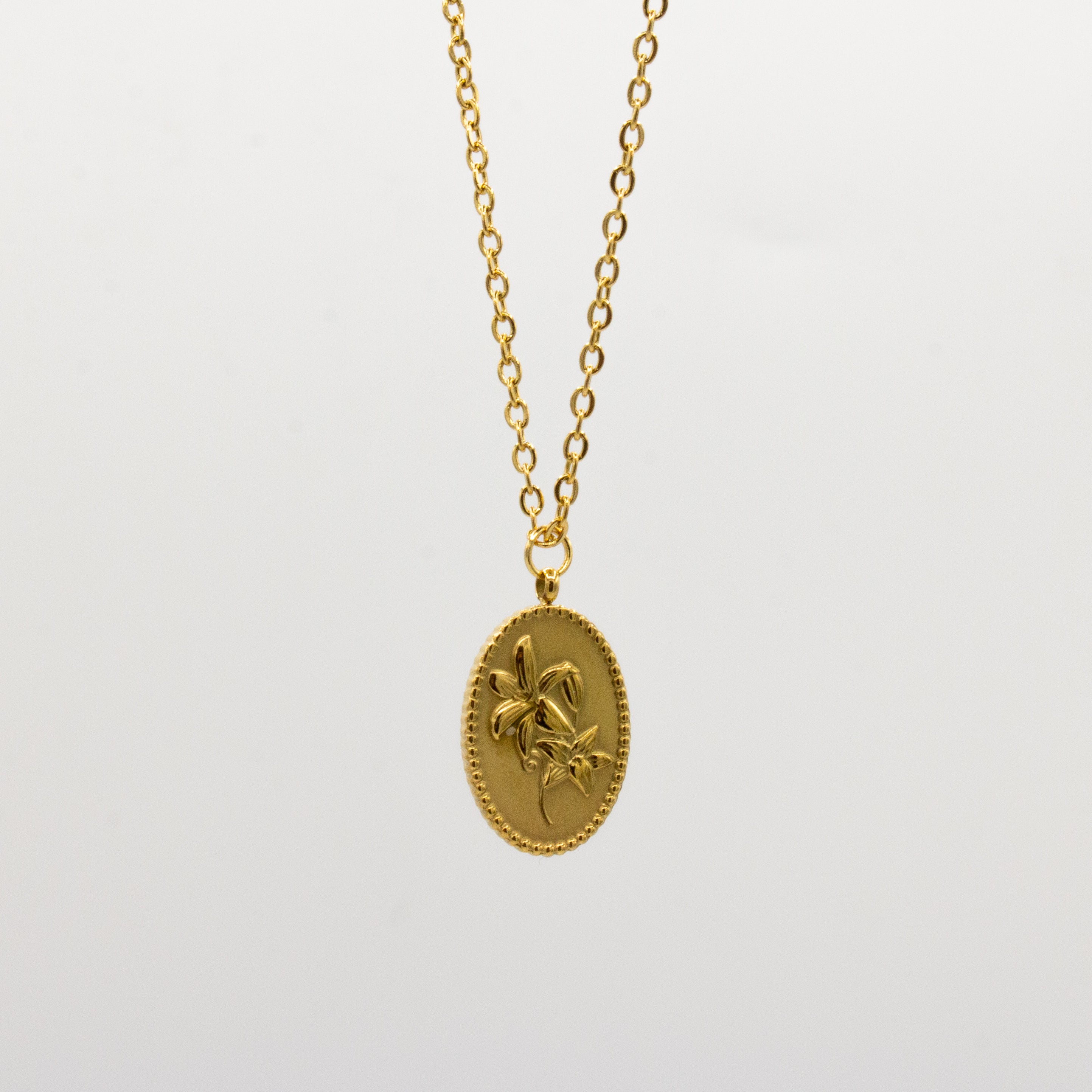 Golden Flower Amulet Necklace