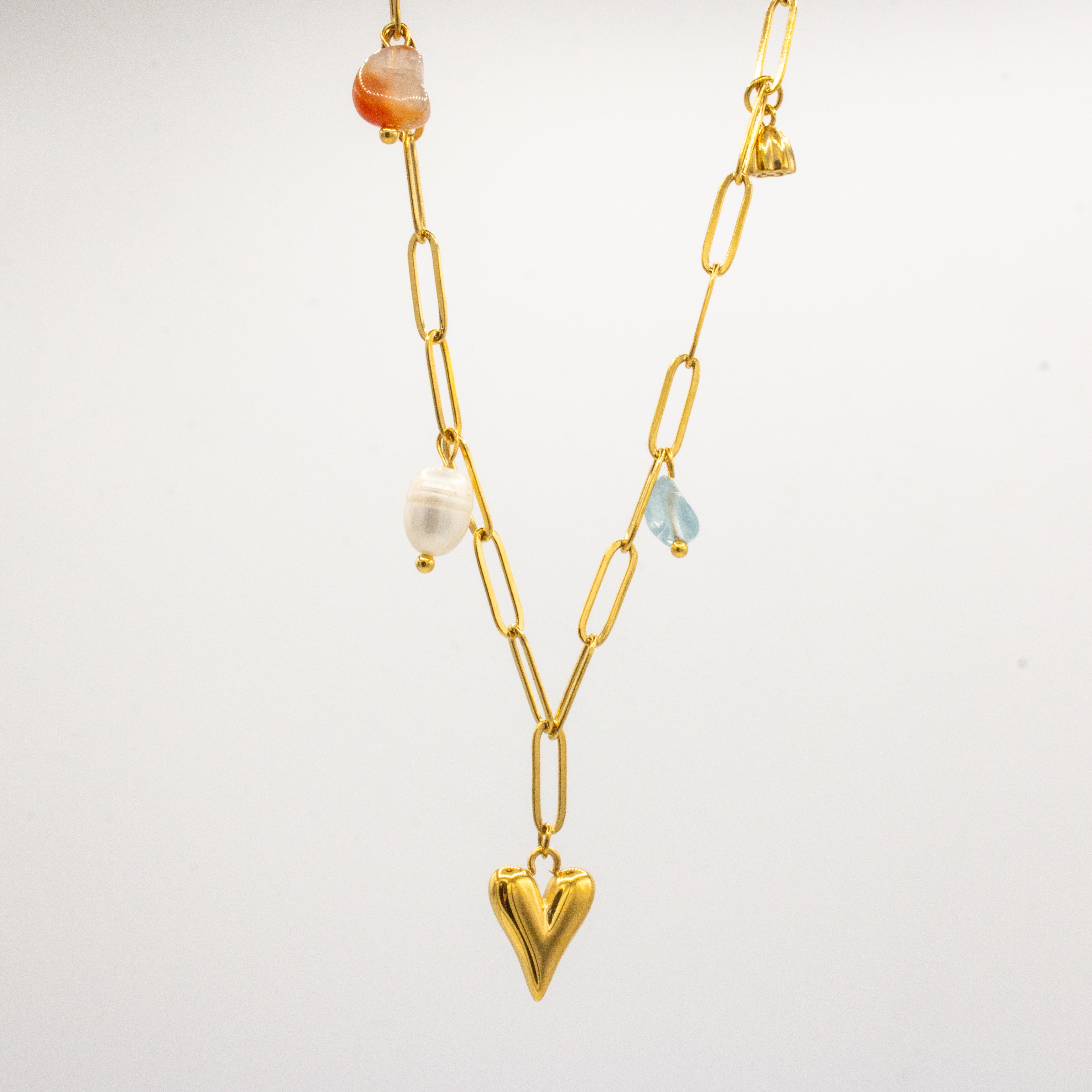 Adorned Golden Heart Necklace