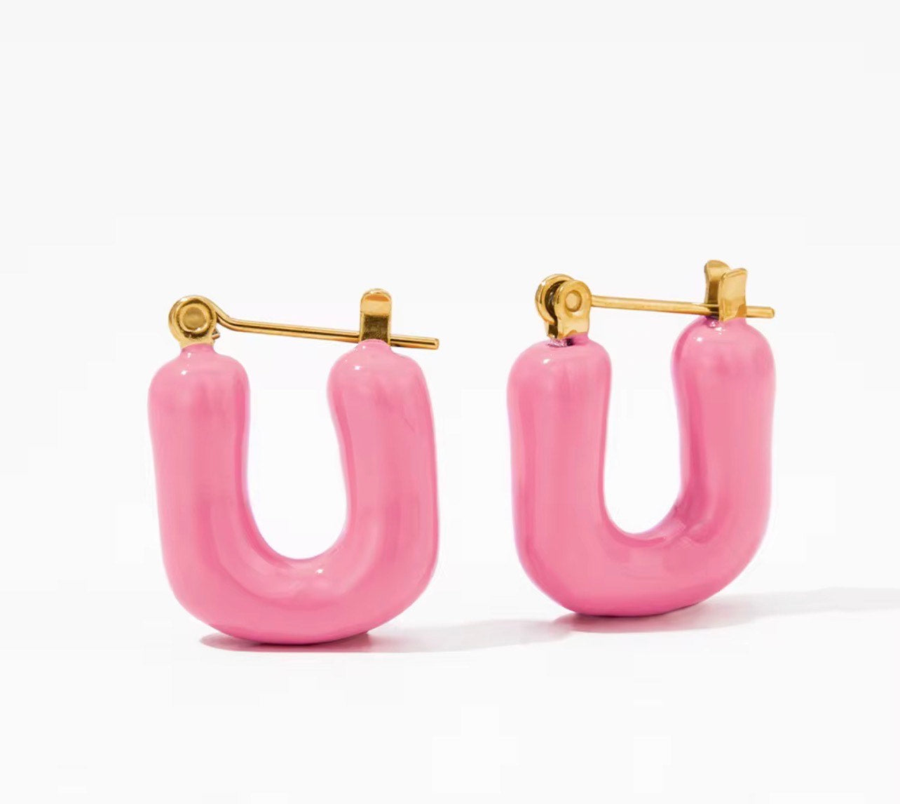 Hot Pink U Earrings