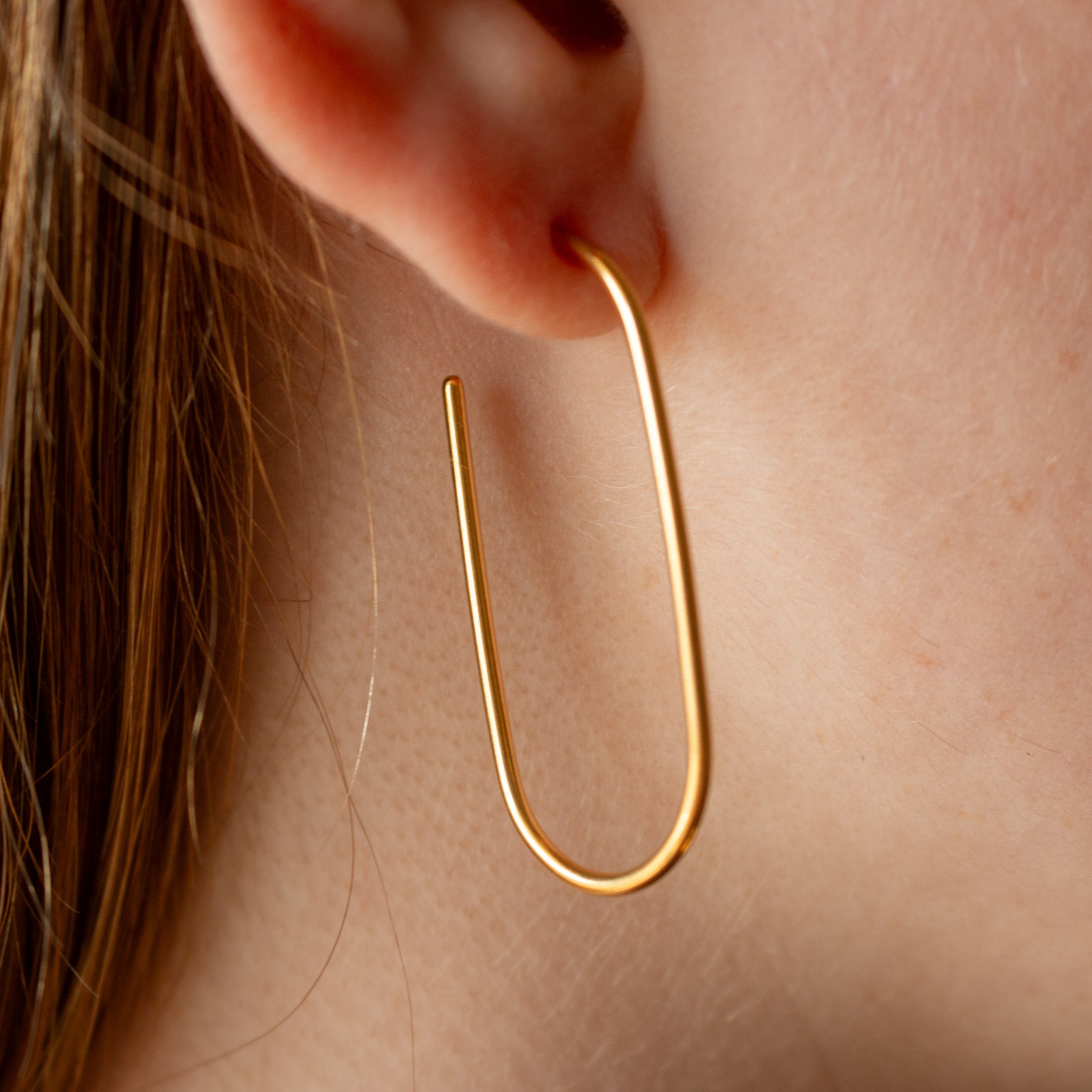 Open Oval Hoop Earrings- LG