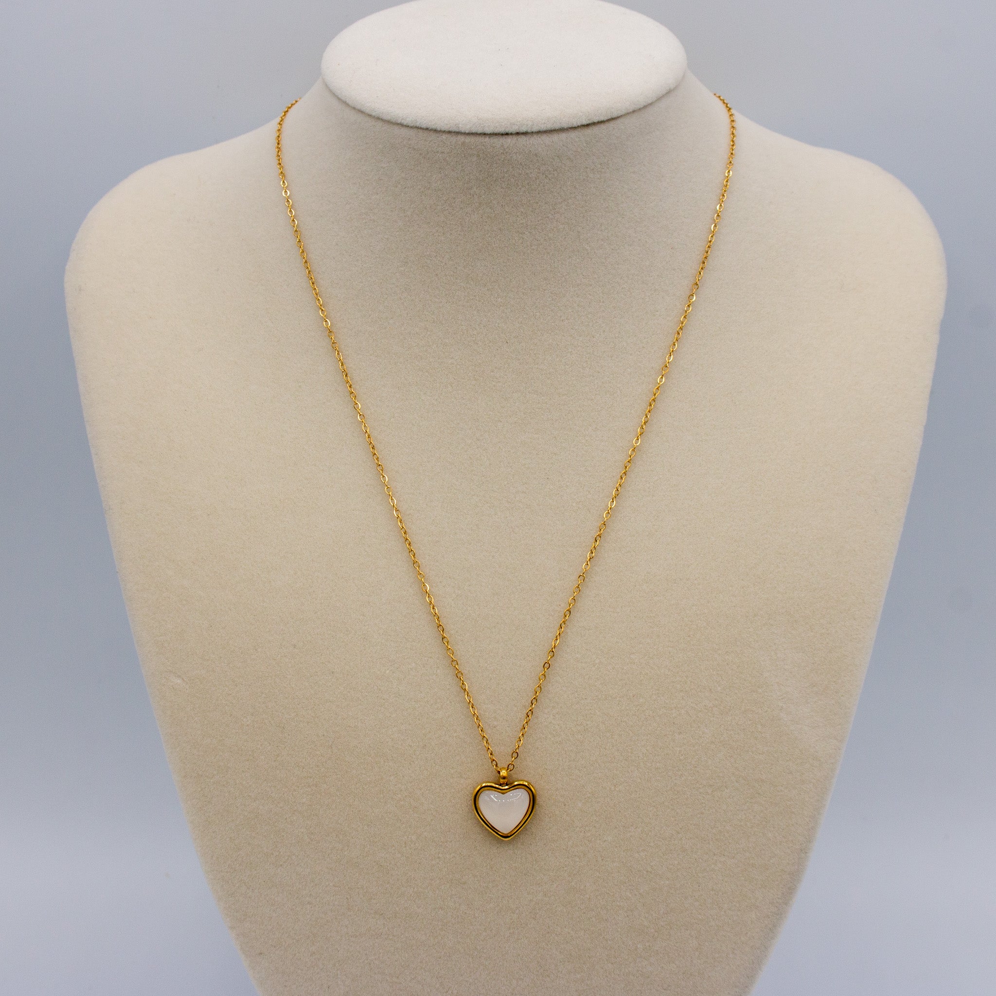 Natural stone heart necklace